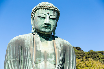 Image showing Big Buddha bronze statue and blue sky