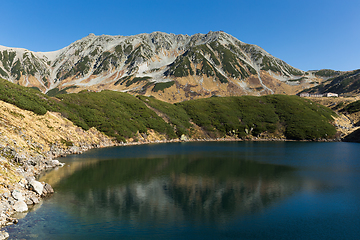 Image showing Mikurigaike pond and Tateyama