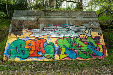 Image showing grunge background with graffiti elements