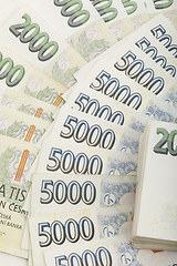 Image showing fan from czech banknotes