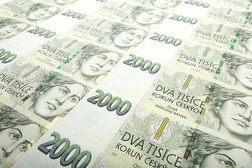 Image showing czech banknotes crowns background