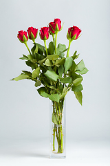 Image showing bouquet fresh red roses