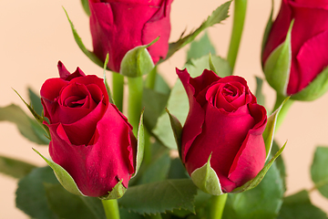 Image showing Bouquet of fresh red roses