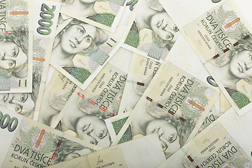 Image showing czech banknotes crowns background