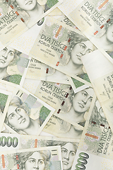 Image showing czech banknotes crowns background