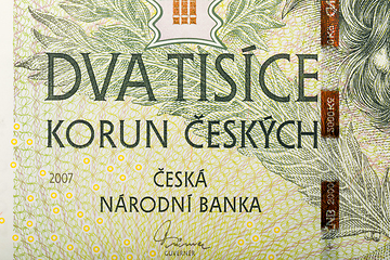 Image showing detail of czech banknote