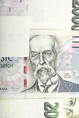 Image showing czech banknotes crowns background