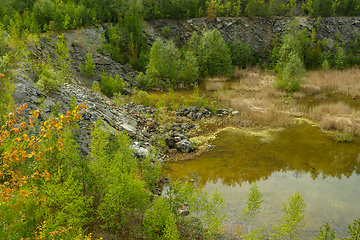 Image showing abandoned flooded quarry, Czech republic