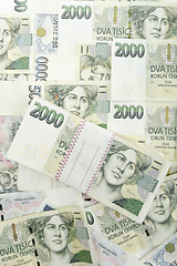 Image showing czech banknotes crowns background