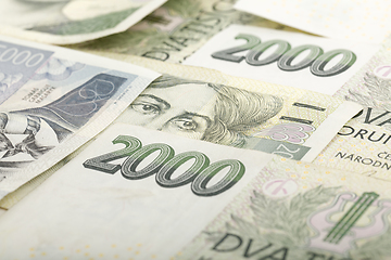 Image showing czech banknotes crowns background