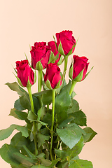 Image showing Bouquet of fresh red roses