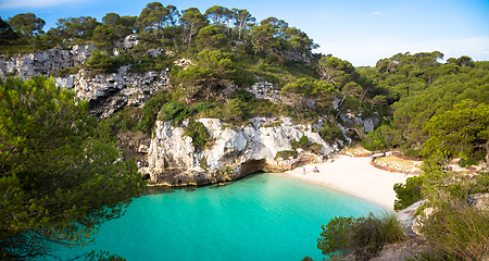 Image showing Cala en Turqueta (Turqueta Beach) in Menorca, Spain