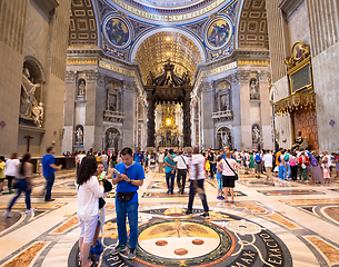 Image showing Over-tourism in Saint Peter Basilica, Vatican State