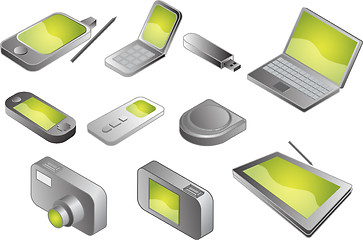 Image showing Various electronic gadgets, illustration