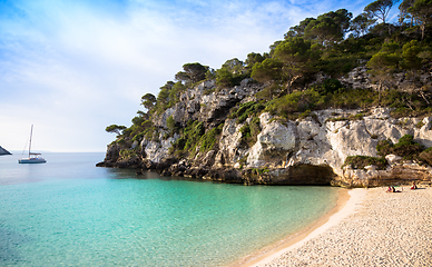 Image showing Cala en Turqueta (Turqueta Beach) in Menorca, Spain