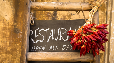 Image showing Italian Restaurant Blackboard