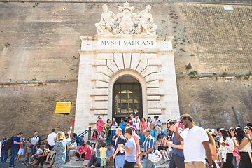 Image showing Mass-tourism at Vatican Museum in Rome