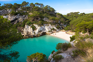 Image showing Cala en Turqueta (Turqueta Beach) in Menorca, Spain