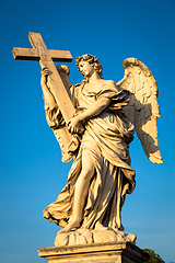 Image showing Catholic angel with cross