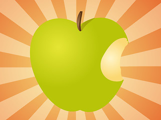 Image showing Apple with bite  illustration