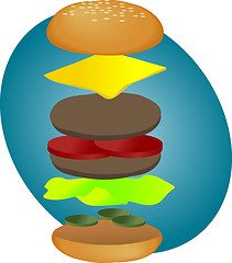 Image showing Hamburger breakdown