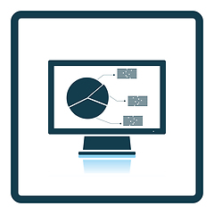 Image showing Monitor with analytics diagram icon