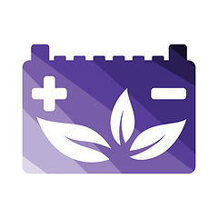 Image showing Car battery leaf icon
