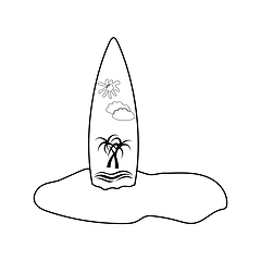 Image showing Icon of surfboard