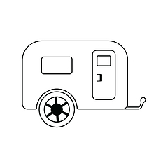 Image showing Icon of camping family caravan car