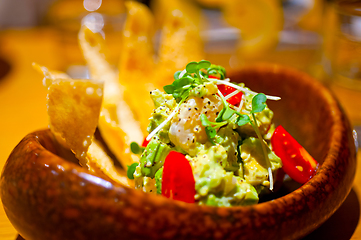 Image showing avocado and shrimps salad