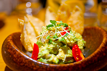 Image showing avocado and shrimps salad