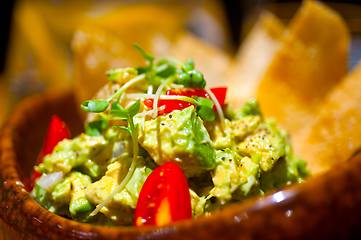 Image showing avocado and shrimps salad