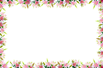 Image showing lily flowers composition frame