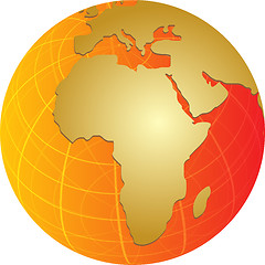 Image showing Map of Africa on globe  illustration