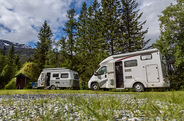 Image showing Family vacation travel RV, holiday trip in motorhome