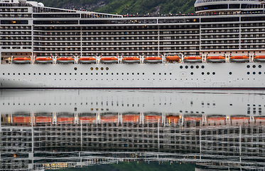 Image showing Cruise Liners On Geiranger fjord, Norway