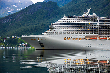 Image showing Cruise Liners On Geiranger fjord, Norway