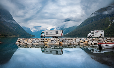 Image showing Family vacation travel RV, holiday trip in motorhome