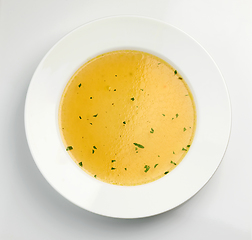 Image showing plate of fresh chicken broth