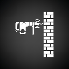 Image showing Icon of perforator drilling wall