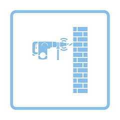 Image showing Icon of perforator drilling wall