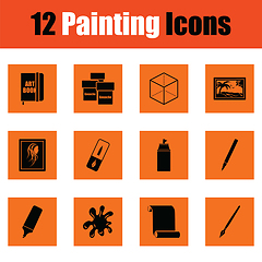 Image showing Set of painting icons