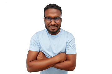 Image showing smiling african american man in glasses