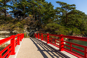 Image showing Red bridge in Matsushima