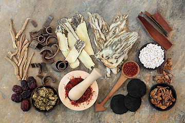 Image showing Chinese Herbs and Spice for Plant Based Medicine