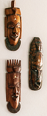 Image showing wooden figure heads