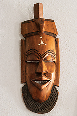 Image showing wooden figure heads