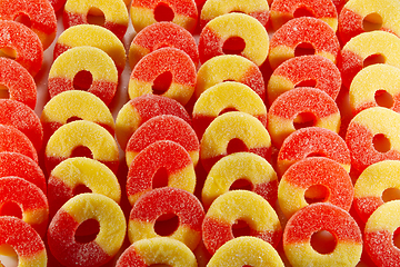 Image showing Orange and Yellow Gummy Candy Background