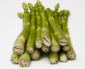 Image showing a bundle of asparagus on a white background