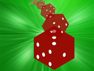 Image showing Rolling red dice illustration